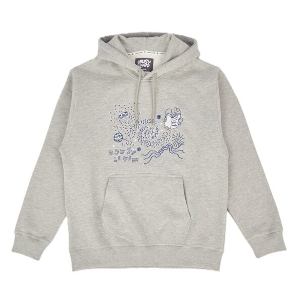 Grauer Cleptomanicx Planet Lousy Hoodie mit Brust-Stickerei